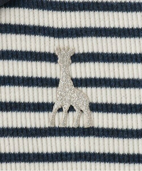 Sophie la girafe / キリンのソフィー ミニ丈・ひざ丈ワンピース | テレコボーダー長袖ワンピース | 詳細3