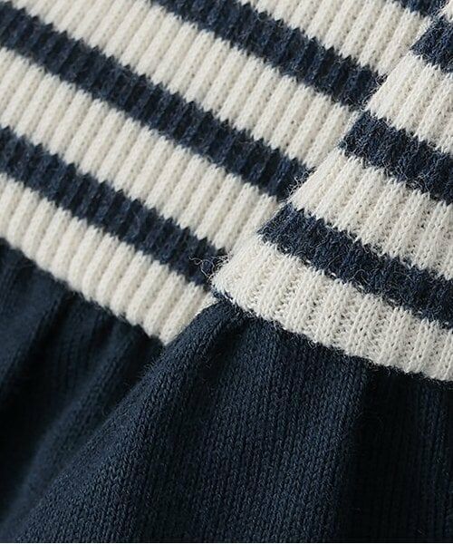 Sophie la girafe / キリンのソフィー ミニ丈・ひざ丈ワンピース | テレコボーダー長袖ワンピース | 詳細6