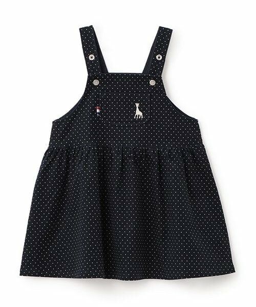 Sophie la girafe / キリンのソフィー ミニ丈・ひざ丈ワンピース | ジャンパースカート（紺）