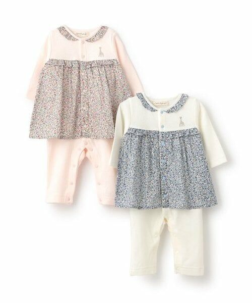 Sophie la girafe / キリンのソフィー ロンパース | ドビー接結花柄カバーオール | 詳細7