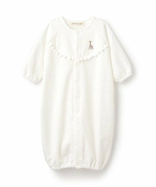 Sophie la girafe / キリンのソフィー ロンパース | 水玉ベロア2WAYオール（オフ ホワイト）
