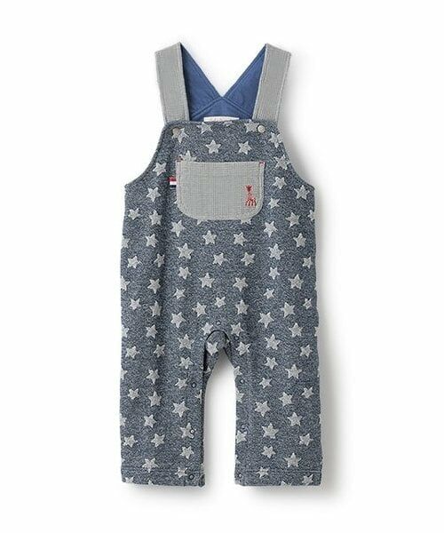 Sophie la girafe / キリンのソフィー サロペット・オールインワン | 星柄ジャカードサロペット（紺）