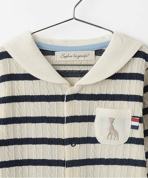 Sophie la girafe / キリンのソフィー ロンパース | ジャカードボーダーセーラーカバーオール | 詳細2