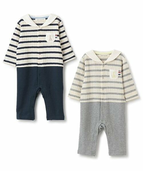 Sophie la girafe / キリンのソフィー ロンパース | ジャカードボーダーセーラーカバーオール | 詳細9