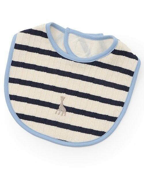 Sophie la girafe / キリンのソフィー スタイ・ビブ | ジャカードボーダースタイ（紺）