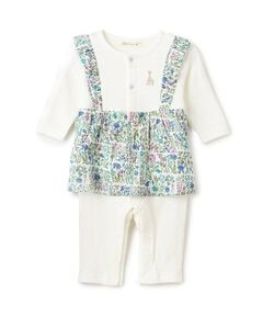 Sophie la girafe / キリンのソフィー ロンパース | 小花柄カバーオール