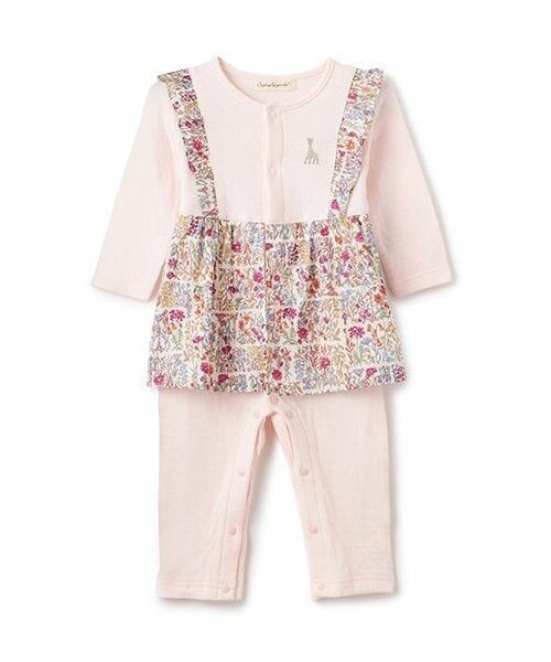 Sophie la girafe / キリンのソフィー ロンパース | 小花柄カバーオール（ピンク）