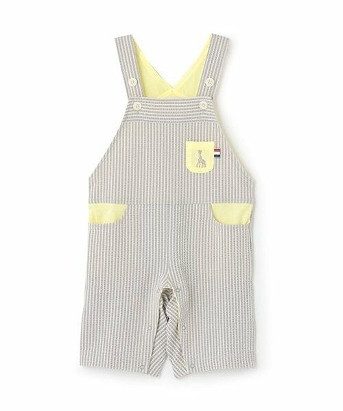 Sophie la girafe / キリンのソフィー サロペット・オールインワン | サッカーストライプサロペット（グレー）