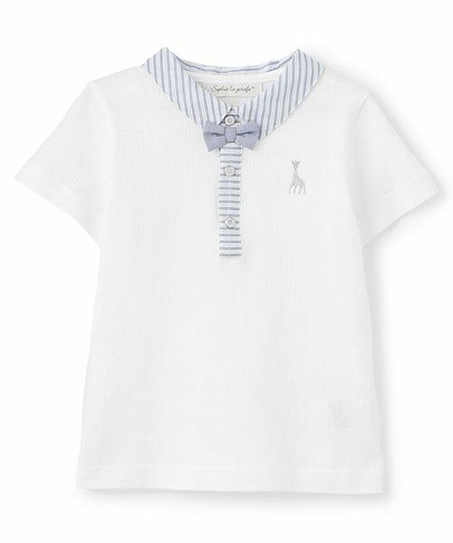 Sophie la girafe / キリンのソフィー Tシャツ | 蝶ネクタイ半袖Tシャツ（オフ ホワイト）