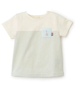 Sophie la girafe / キリンのソフィー Tシャツ | ボーダー切替半袖Tシャツ