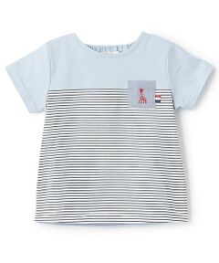 Sophie la girafe / キリンのソフィー Tシャツ | ボーダー切替半袖Tシャツ