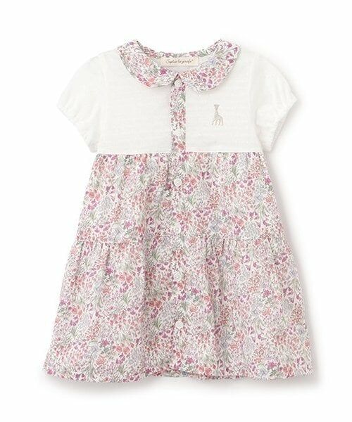 Sophie la girafe / キリンのソフィー ミニ丈・ひざ丈ワンピース | 小花柄ワンピース（ピンク）