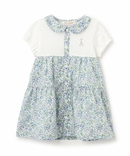 Sophie la girafe / キリンのソフィー ミニ丈・ひざ丈ワンピース | 小花柄ワンピース（ブルー）