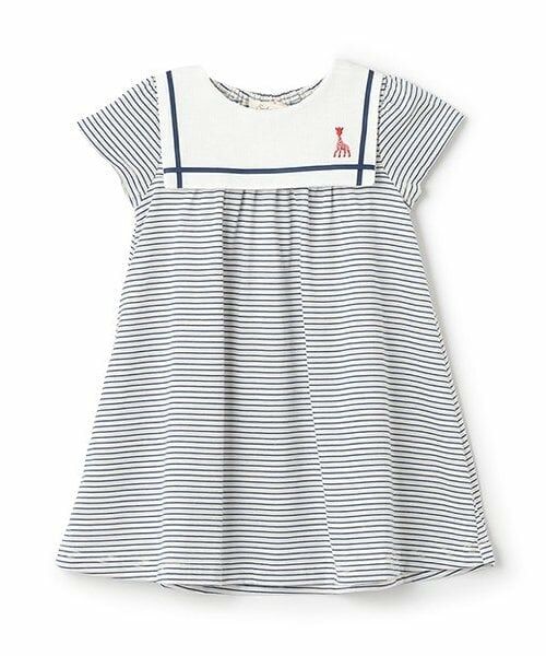 Sophie la girafe / キリンのソフィー ミニ丈・ひざ丈ワンピース | セーラーワンピース（ブルー）