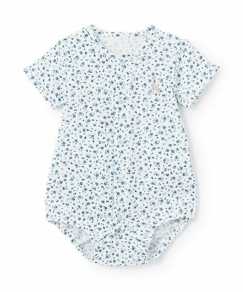 Sophie la girafe / キリンのソフィー 肌着 | 花柄天竺ボディスーツ(ブルー)