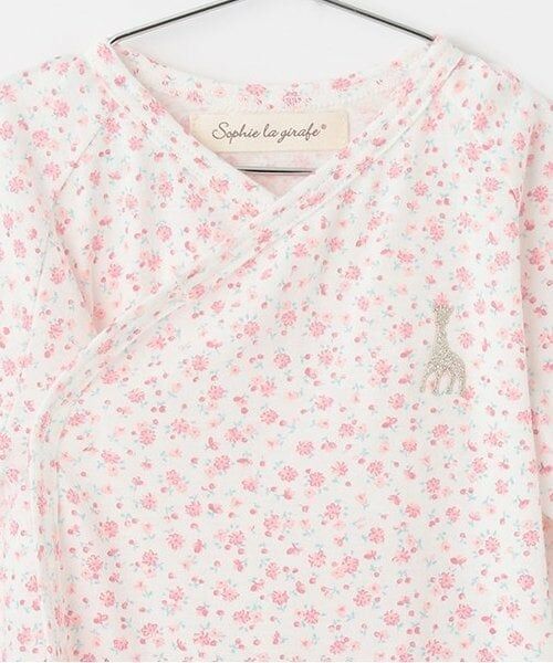 Sophie la girafe / キリンのソフィー ロンパース | 花柄天竺NEWBORNウェア | 詳細2