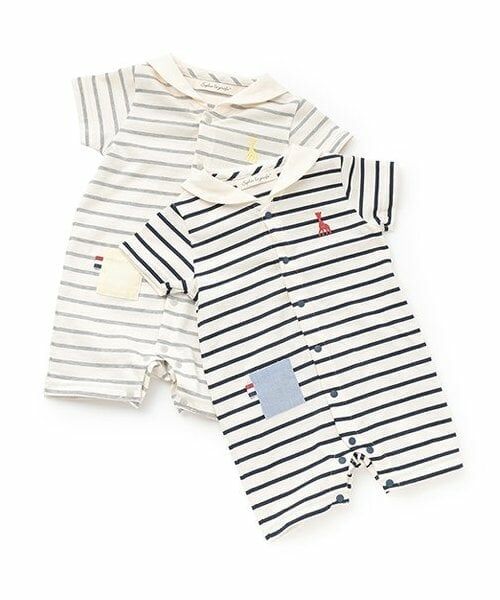 Sophie la girafe / キリンのソフィー ロンパース | ボーダーセーラーショートオール | 詳細8