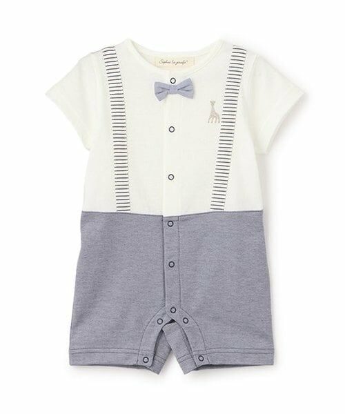 Sophie la girafe / キリンのソフィー ロンパース | サスペンダーショートオール（紺）