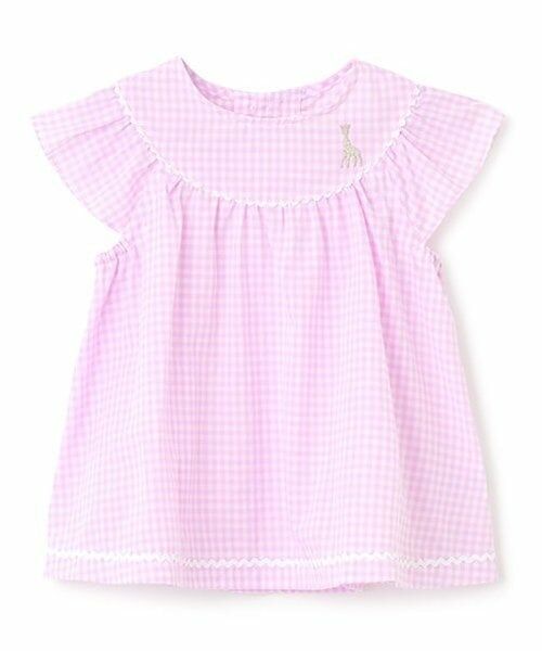 Sophie la girafe / キリンのソフィー その他トップス | ギンガムチェックチュニック【日本製】（ピンク）