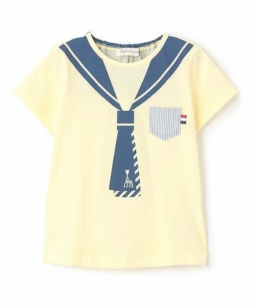 Sophie la girafe / キリンのソフィー Tシャツ | セーラープリント半袖Tシャツ【日本製】（クリーム）