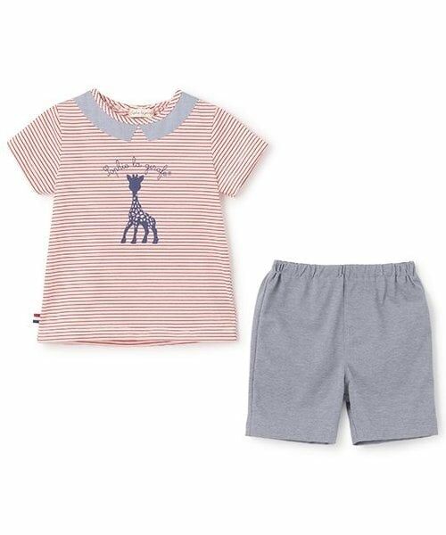 Sophie la girafe / キリンのソフィー Tシャツ | プリントボーダー半袖スーツ【日本製】 | 詳細2