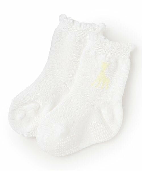 Sophie la girafe / キリンのソフィー ソックス | 透かしソックス【日本製】（オフ ホワイト）