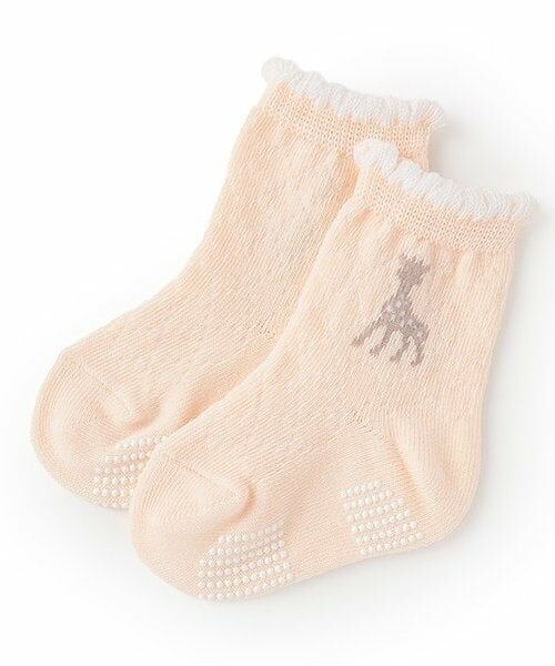 Sophie la girafe / キリンのソフィー ソックス | 透かしソックス【日本製】（ピーチ）