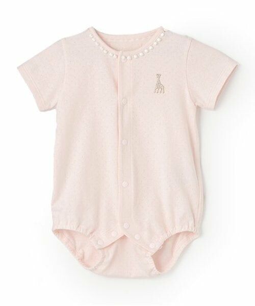 Sophie la girafe / キリンのソフィー 肌着 | レース半袖ボディスーツ【日本製】(ピンク)