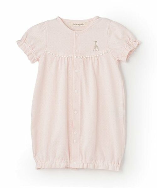 Sophie la girafe / キリンのソフィー ロンパース | レース半袖2WAYオール【日本製】（ピンク）