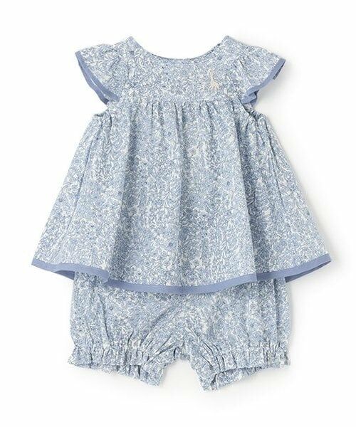 Sophie la girafe / キリンのソフィー ベビー・キッズウエア | 小花柄ベビース-ツ【日本製】（ブルー）