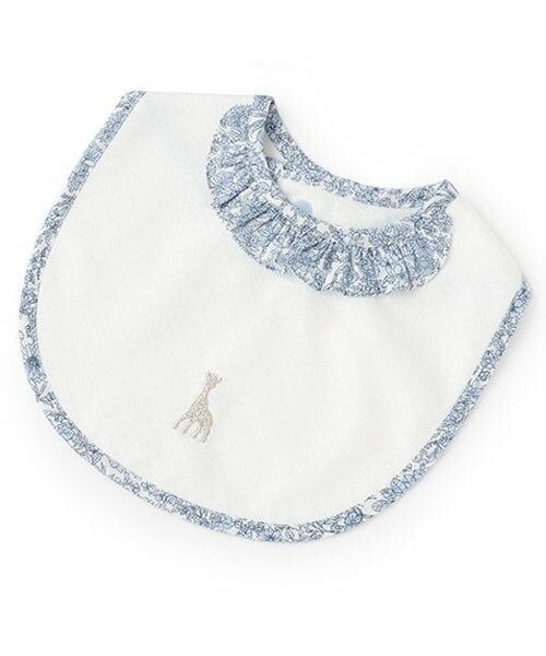 Sophie la girafe / キリンのソフィー スタイ・ビブ | 小花柄フリルスタイ【日本製】（ブルー）