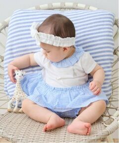 Sophie la girafe / キリンのソフィー ロンパース | ギンガムチェックベビースーツ【日本製】