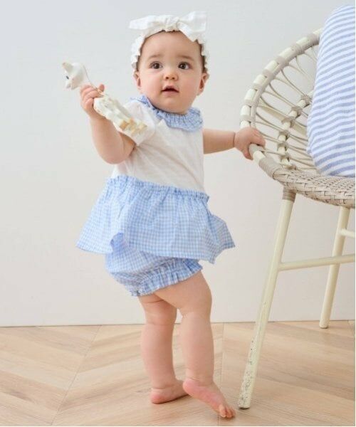 Sophie la girafe / キリンのソフィー ロンパース | ギンガムチェックベビースーツ【日本製】 | 詳細13
