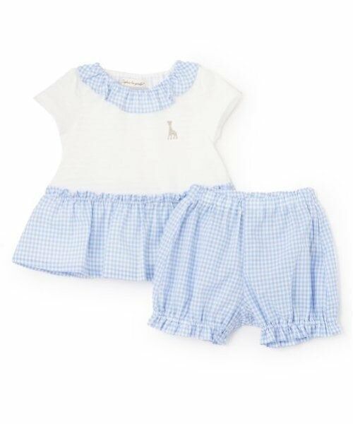 Sophie la girafe / キリンのソフィー ロンパース | ギンガムチェックベビースーツ【日本製】 | 詳細3