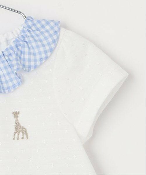 Sophie la girafe / キリンのソフィー ロンパース | ギンガムチェックベビースーツ【日本製】 | 詳細5