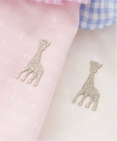Sophie la girafe / キリンのソフィー ロンパース | ギンガムチェックベビースーツ【日本製】 | 詳細6