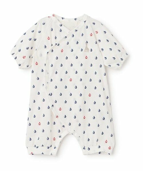 Sophie la girafe / キリンのソフィー 肌着 | ヨットプリントNEWBORNウェア【日本製】（紺）