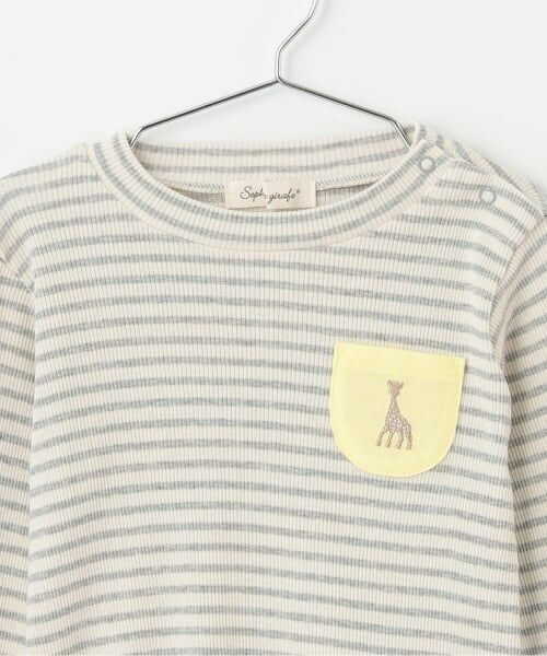 Sophie la girafe / キリンのソフィー Tシャツ | テレコボーダー長袖Tシャツ【日本製】 | 詳細2