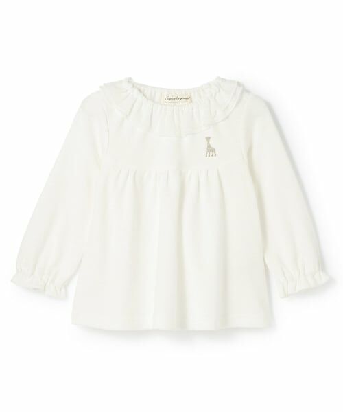 Sophie la girafe / キリンのソフィー シャツ・ブラウス | フリル衿スムースブラウス【日本製】（オフ ホワイト）