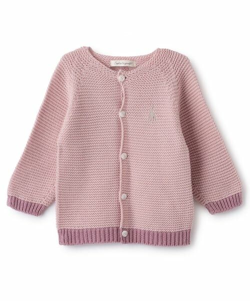 Sophie la girafe / キリンのソフィー カーディガン・ボレロ | ガーター編みカーディガン【日本製】（ライト ピンク）