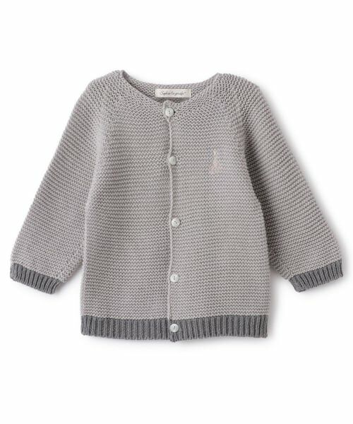 Sophie la girafe / キリンのソフィー カーディガン・ボレロ | ガーター編みカーディガン【日本製】（グレー）