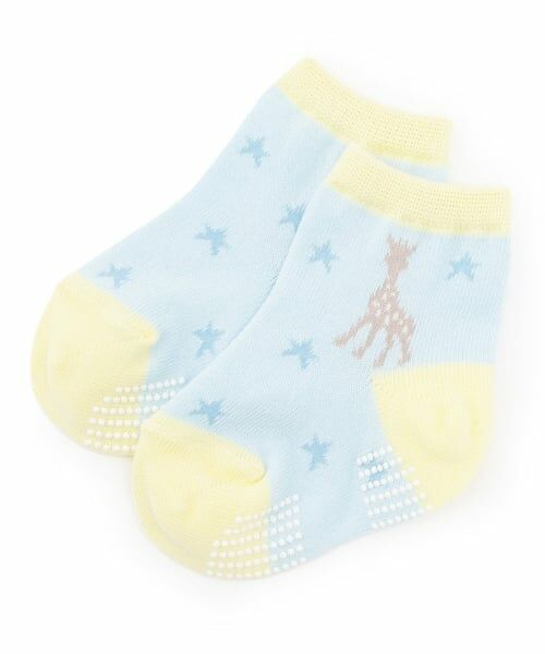 Sophie la girafe / キリンのソフィー ソックス | スタークルーソックス【日本製】（ブルー）