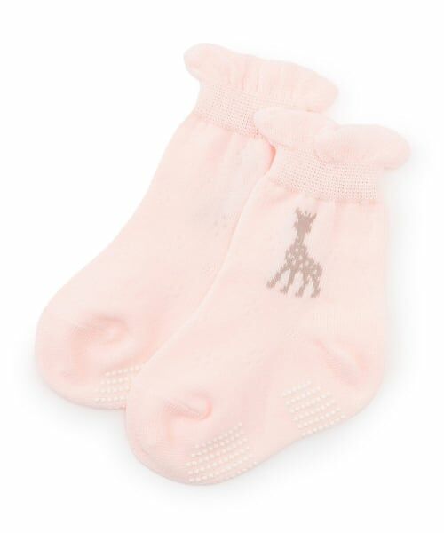 Sophie la girafe / キリンのソフィー ソックス | 透かし編みソックス【日本製】（ピンク）