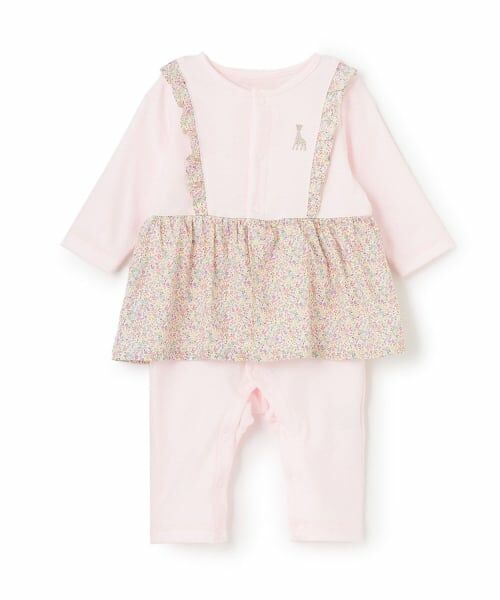 Sophie la girafe / キリンのソフィー ロンパース | 花柄カバーオール【日本製】（ラベンダー）