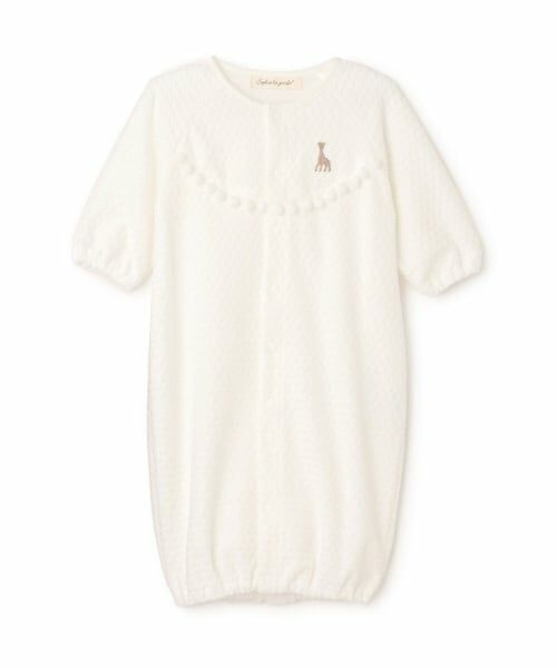 Sophie la girafe / キリンのソフィー ロンパース | 水玉ベロア2WAYオール【日本製】（オフ ホワイト）