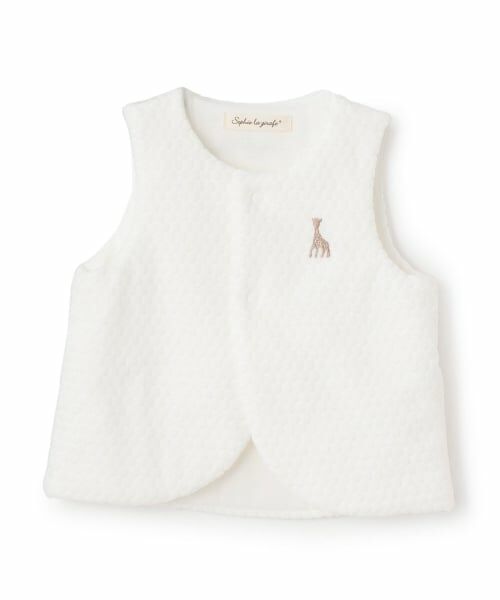 Sophie la girafe / キリンのソフィー ベビー・キッズウエア | 水玉ベロアベスト【日本製】（オフ ホワイト）