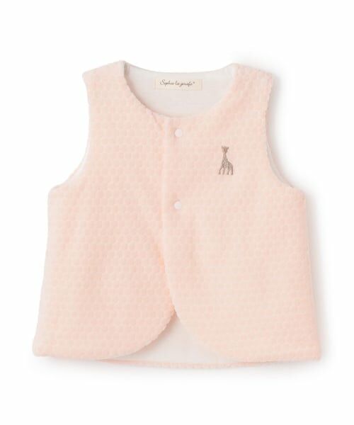 Sophie la girafe / キリンのソフィー ベビー・キッズウエア | 水玉ベロアベスト【日本製】（ピンク）