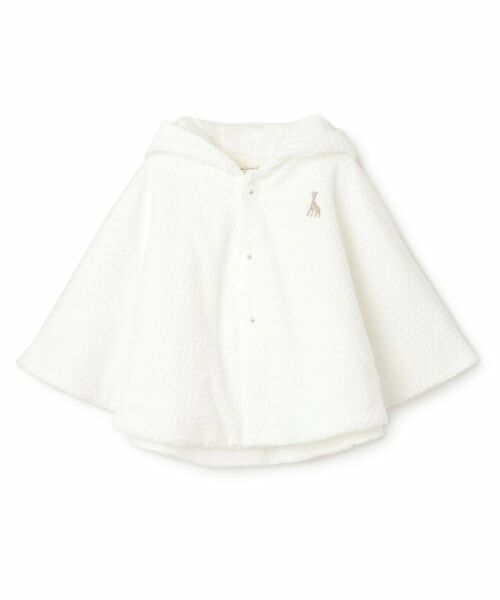 Sophie la girafe / キリンのソフィー ベビー・キッズウエア | 水玉ベロアマント【日本製】（オフ ホワイト）