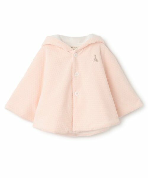 Sophie la girafe / キリンのソフィー ベビー・キッズウエア | 水玉ベロアマント【日本製】（ピンク）