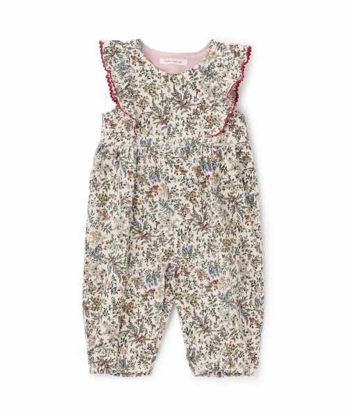 Sophie la girafe / キリンのソフィー サロペット・オールインワン | 花柄サロペット【日本製】（アイボリー）